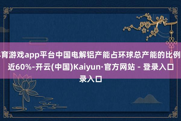 体育游戏app平台中国电解铝产能占环球总产能的比例接近60%-开云(中国)Kaiyun·官方网站 - 登录入口